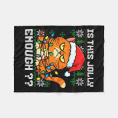 Mpy Christmas Cat Ugly Sweater Is This Jolly Enoug Fleece Deken (Voorkant (Horizontaal))