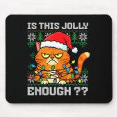 Mpy Christmas Cat Ugly Sweater Is This Jolly Enoug Muismat (Voorkant)
