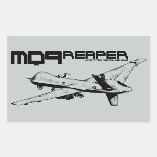MQ-9 Reaper rechthoekschakelaars Rechthoekige Sticker (Voorkant)
