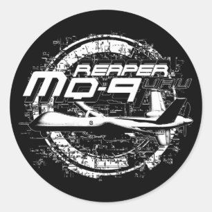 MQ-9 Reaper Ronde Sticker