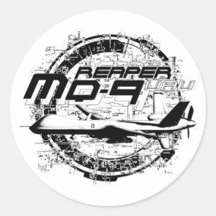 MQ-9 Reaper Ronde Sticker