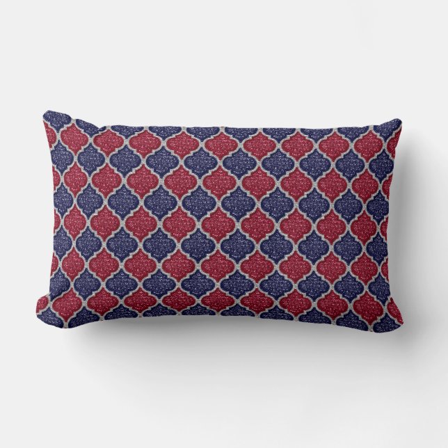 MQF-sequins-Blue-Raspberry-Silver-LUMBAR PILLOW Kussen (Voorkant)