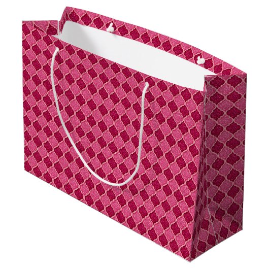 MQF Sequins-roze-Magenta-GIFT BAG L Large Cadeautasje (Achterkant Gekanteld)