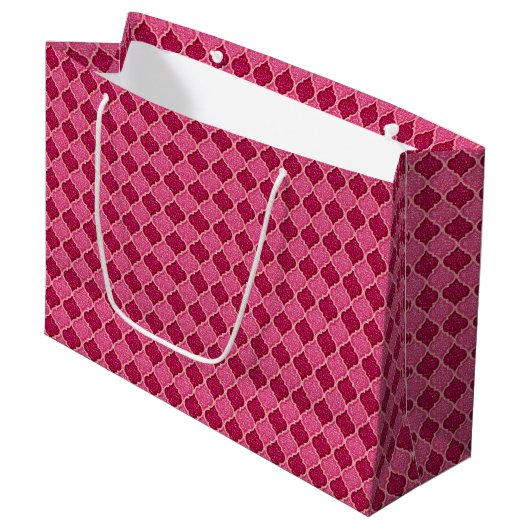 MQF Sequins-roze-Magenta-GIFT BAG L Large Cadeautasje (Voorkant Gekanteld)