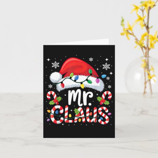 Mr And Mrs Claus Couples Matching Christmas  Kaart (Gele Bloem)