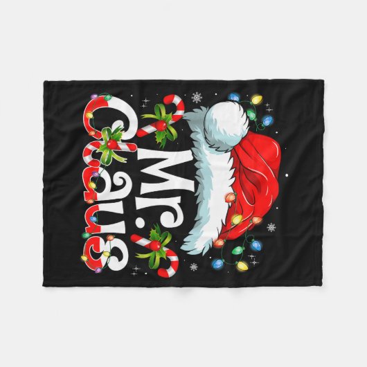 Mr And Mrs Claus Couples Matching Christmas Pajama Fleece Deken (Voorkant (Horizontaal))