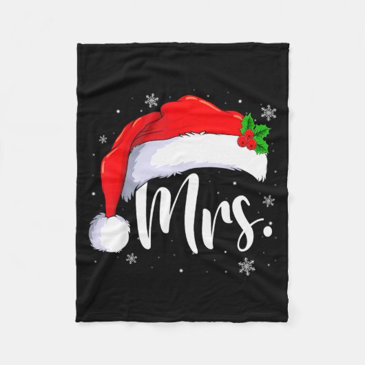 Mr And Mrs Claus Couples Matching Christmas Pajama Fleece Deken (Voorkant)