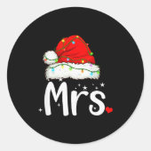 Mr And Mrs Claus Couples Matching Christmas Pajama Ronde Sticker (Voorkant)