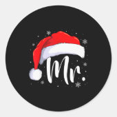 Mr And Mrs Claus Couples Matching Christmas Pajama Ronde Sticker (Voorkant)