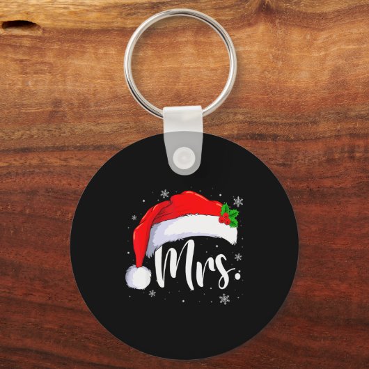 Mr And Mrs Claus Couples Matching Christmas Pajama Sleutelhanger (Voorkant)