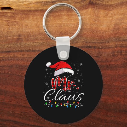 Mr And Mrs Claus Couples Matching Christmas Pajama Sleutelhanger (Voorkant)