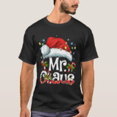 Mr And Mrs Claus Couples Matching Christmas Pajama T-shirt (Voorkant)