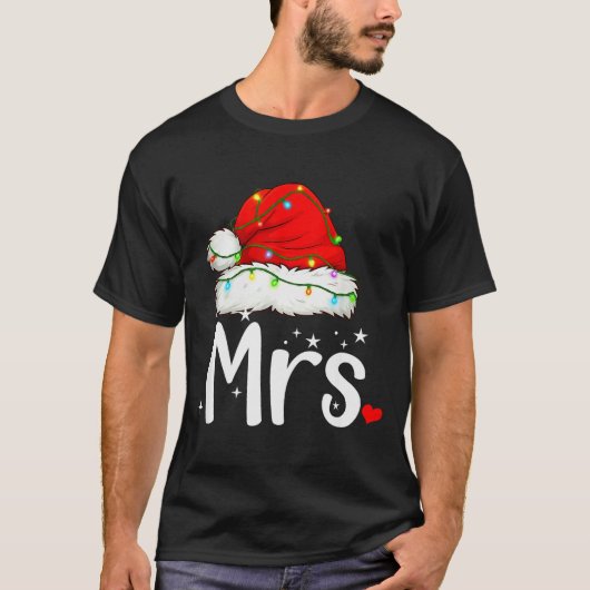 Mr And Mrs Claus Couples Matching Christmas Pajama T-shirt (Voorkant)