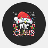 Mr And Mrs Claus Couples Matching Christmas  Ronde Sticker (Voorkant)