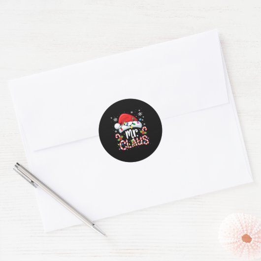 Mr And Mrs Claus Couples Matching Christmas  Ronde Sticker (Envelop)