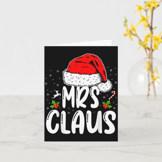 Mr And Mrs Claus Couples Matching Christmas Santa  Kaart (Gele Bloem)