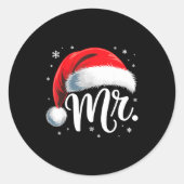 Mr And Mrs Claus Couples Matching  Ronde Sticker (Voorkant)