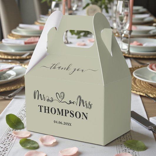 Mr and Mrs Elegant Simple | Cement Grey Bedankdoosjes