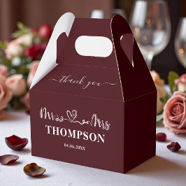 Mr and Mrs Elegant Simple | Deep Burgundy Bedankdoosjes