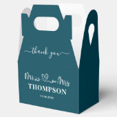 Mr and Mrs Elegant Simple | Deep Teal Bedankdoosjes (Geopend)