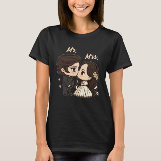 Mr and Mrs Honeymoon Couple T-shirt (Voorkant)