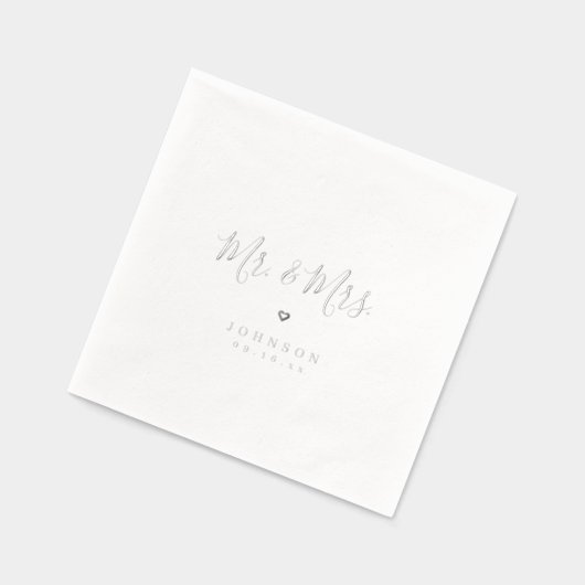 Mr and Mrs simple elegant script wedding (Gauche)