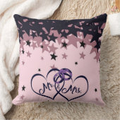 Mr and Mrs Wedding Throw Pillow with Star Backgrou Kussen (Deken)