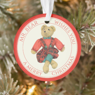 MR. BEAR Acrylcische cirkelornament + tekst Ornament