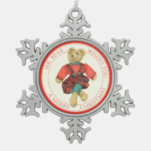 MR BEER Pewter Sneeuwvlok Ornament + Tekst