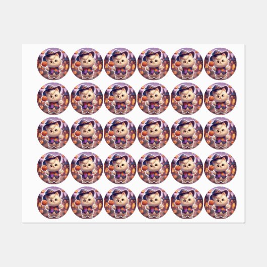 Mr. Bluffy – De zachte bluffmaster van Halloween Labels (Vel)