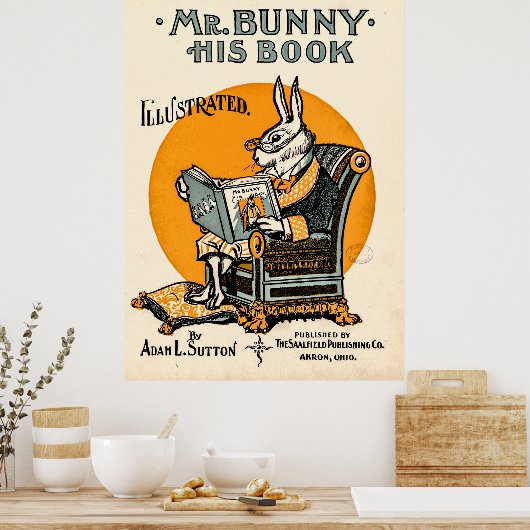 Mr Bunny, son livre - Adam L. Sutton Poster (Cuisine)