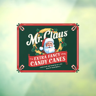 Mr Claus extra fancy snoepstokken Raamsticker