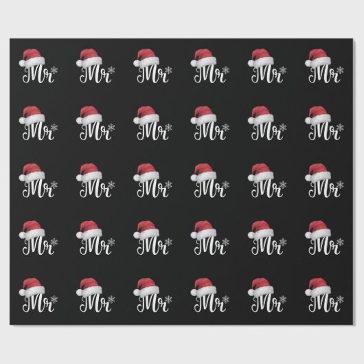 Mr Claus Koppels Matching Kerstmis Pyjama Santa Cadeaupapier (Vlak)