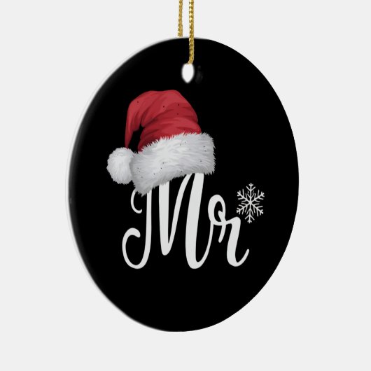 Mr Claus Koppels Matching Kerstmis Pyjama Santa Keramisch Ornament (Rechts)