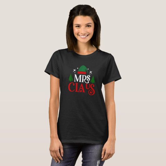 Mr Claus & Mrs Claus Christmas Matching Couple Xm T-shirt (Voorkant volledig)