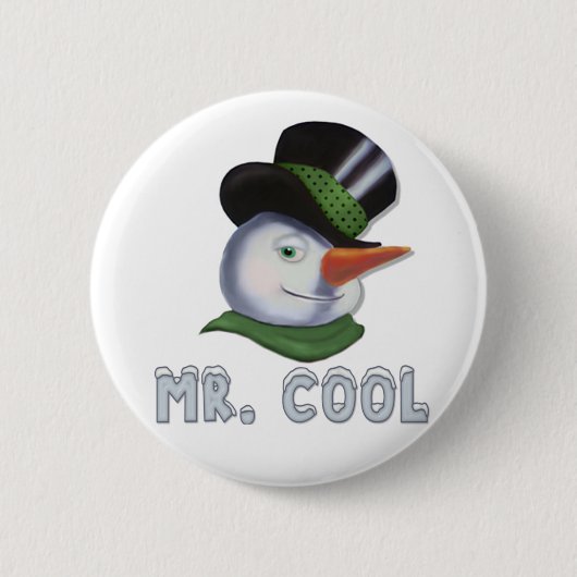 Mr Cool - Sneeuwman Ronde Button 5,7 Cm (Voorkant)