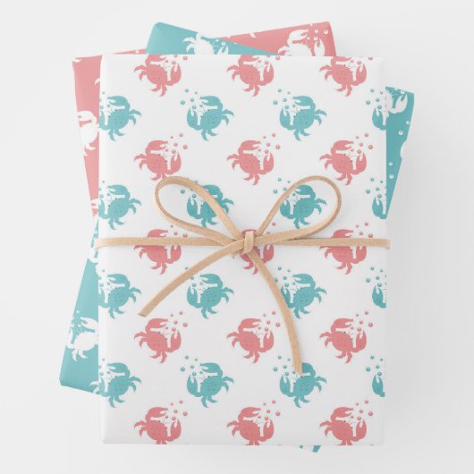 Mr. Crab Wrapping Paper Flat Sheet Set of 3 (In situ)