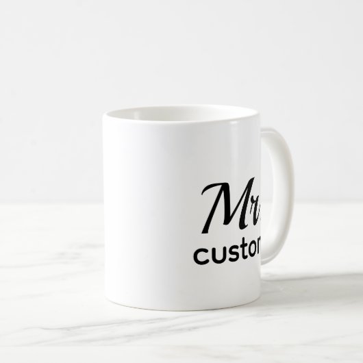 Mr Custom Personalized Name Mug – Classic Minimali (Devant droit)