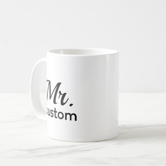 Mr Custom Personalized Name Mug – Classic Minimali (Devant gauche)