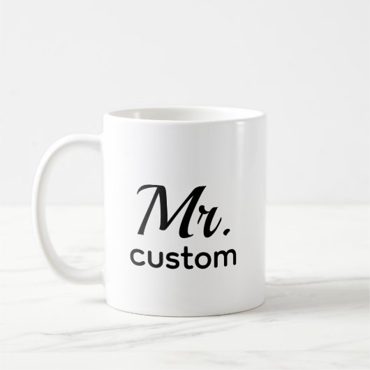 Mr Custom Personalized Name Mug – Classic Minimali (Gauche)