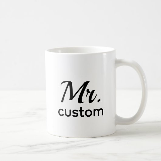 Mr Custom Personalized Name Mug – Classic Minimali Koffiemok (Rechts)