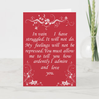 Mr Darcy Valentine Card no1 - Pride and Prejudice Feestdagen Kaart