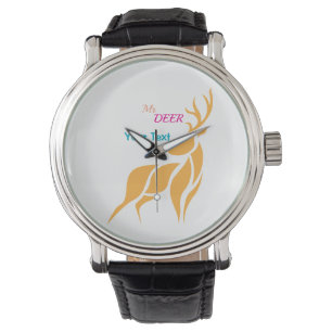 Mr. Deer Grafisch – Rustieke Bosstijl Horloge