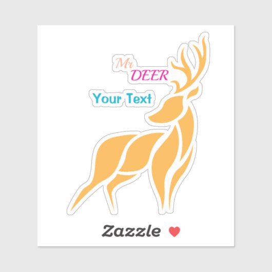 Mr. Deer Graphic – Rustic Woodland Style Sticker (Vel)