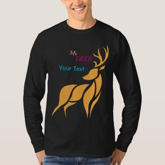 Mr. Deer Graphic – Rustic Woodland Style T-shirt (Voorkant)