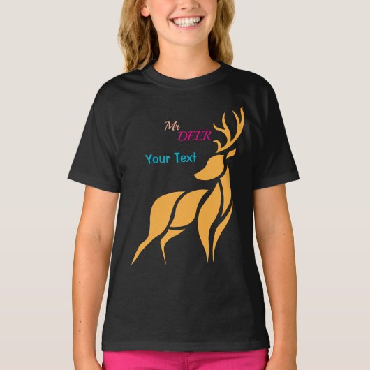 Mr. Deer Graphic – Rustic Woodland Style T-shirt (Voorkant)