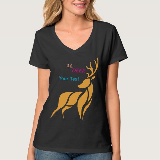 Mr. Deer Graphic – Rustic Woodland Style T-shirt (Voorkant)
