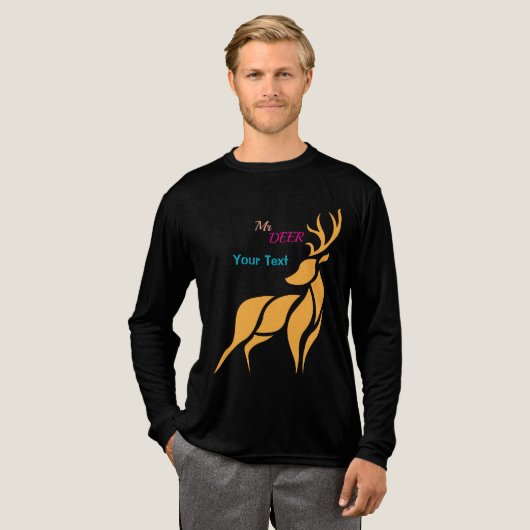 Mr. Deer Graphic – Rustic Woodland Style Tri-Blend Shirt (Voorkant)