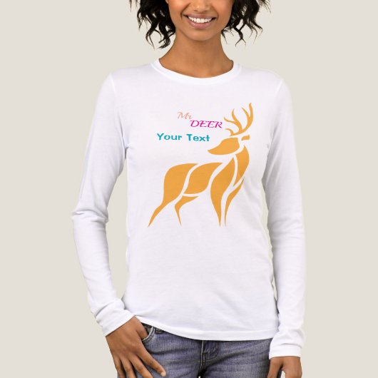 Mr. Deer Graphic – Rustic Woodland Style Tri-Blend Shirt (Voorkant volledig)