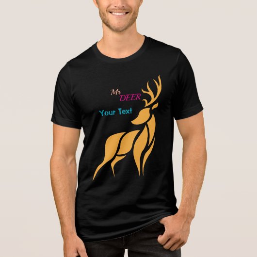 Mr. Deer Graphic – Rustic Woodland Style Tri-Blend Shirt (Voorkant)